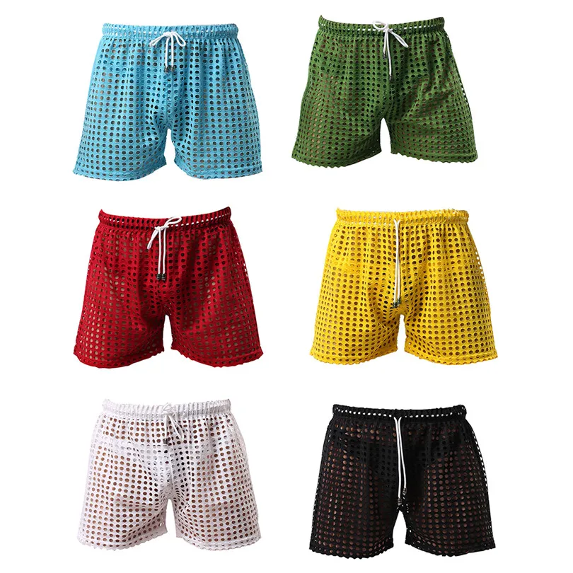 Женские сексуальные мужские шорты с вырезами на шнуровке повседневные свободные