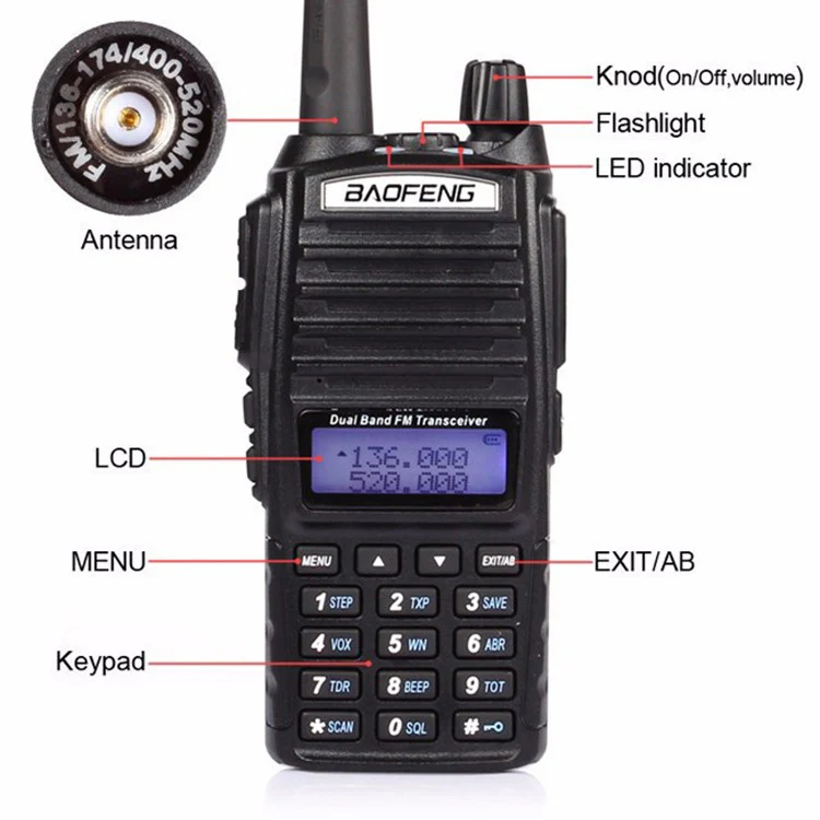 Портативная двухсторонняя радиостанция 10 км CB любительская для Vhf Uhf