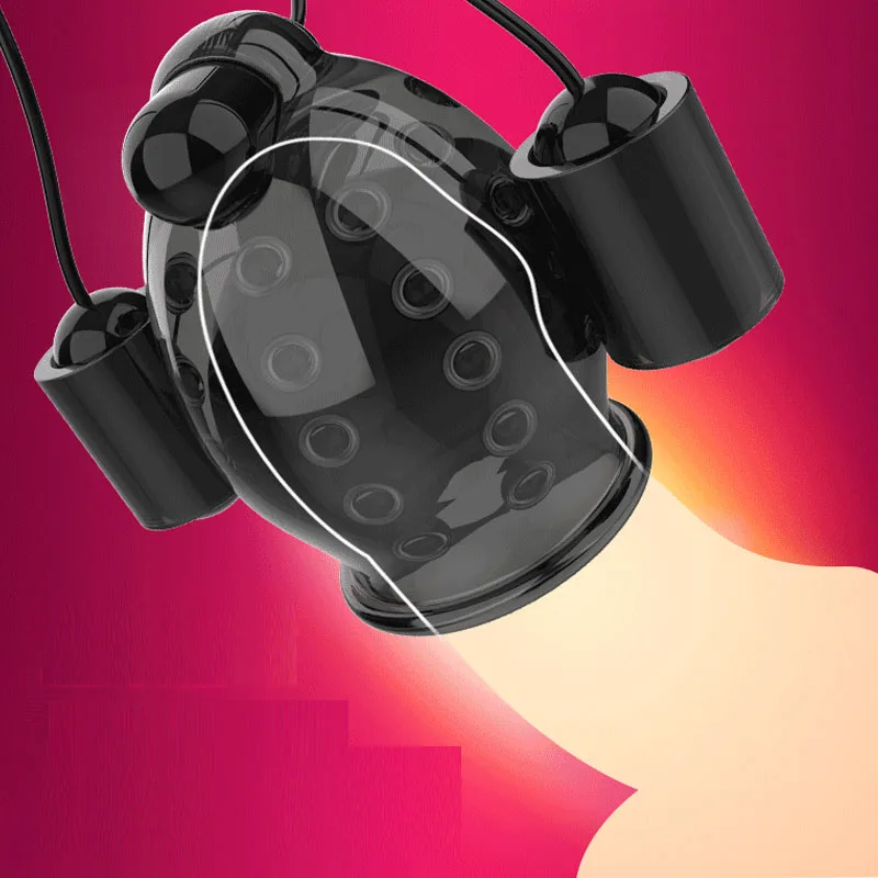 Женский Массажер для пениса с 2 колпачками Мужской мастурбатор интимные изделия