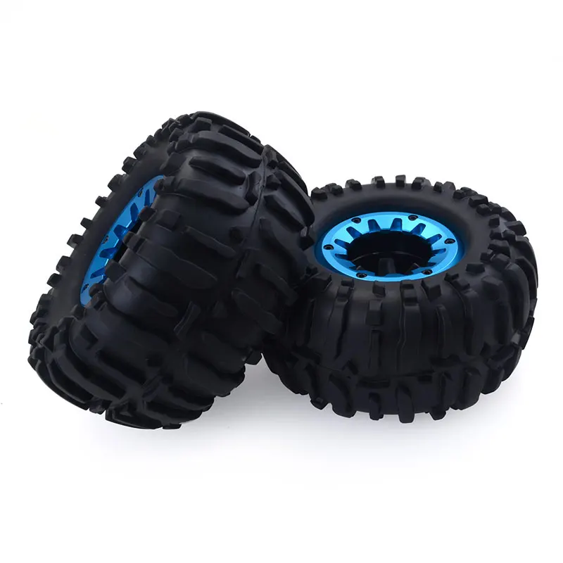 4 шт. 1/10 RC монстр грузовик резиновый шины для 1:10 весы Traxxas Himoto HSP дикари LRP Redcat XS TM Flux MT RC модель автомобиля - Цвет: 2pcs Blue