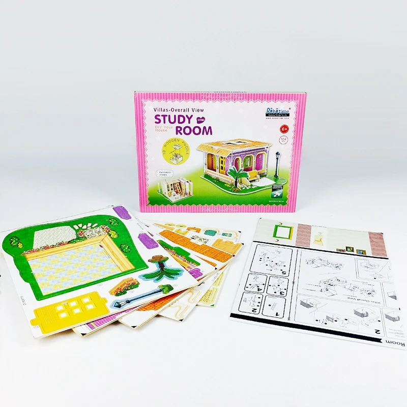 Robud кабинет Кукольный дом мебель внутри деревянная Сборная модель домик