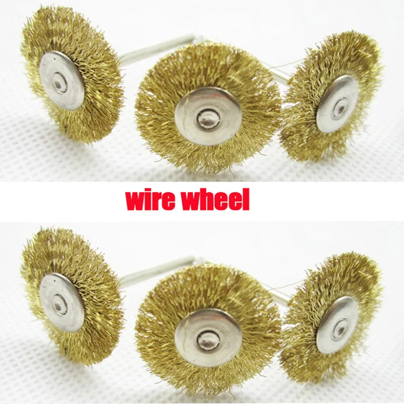 

10pcs Steel Wire Wheel Brush dremel tools accessories rotary tool for mini drill tools electric burr deburring brushed wheels