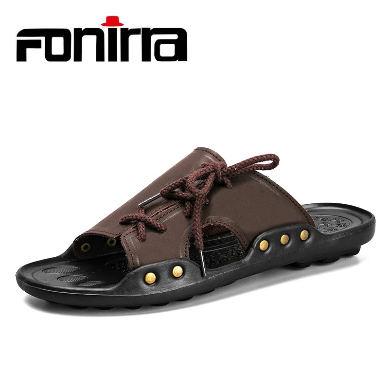 Мужские шлепанцы из искусственной кожи FONIRRA легкие повседневные Шлепанцы