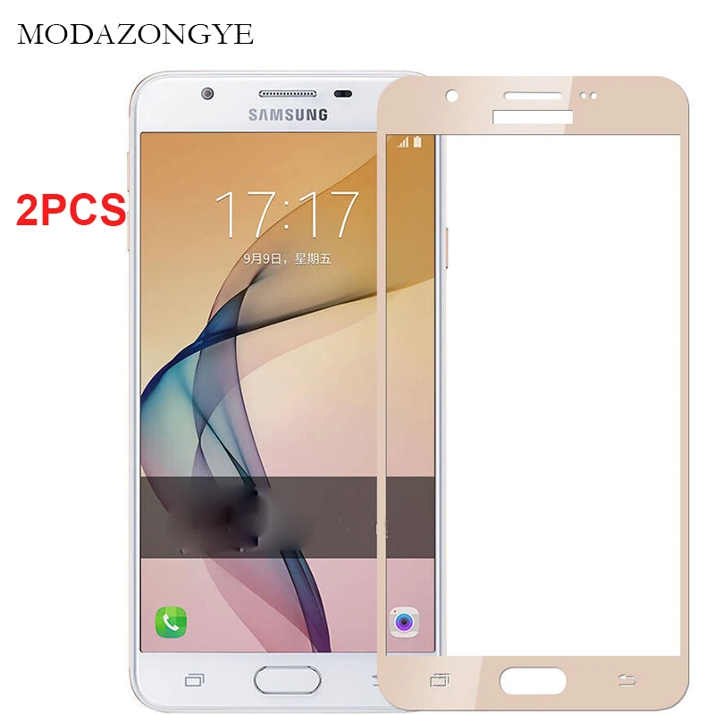2 шт для стекла Samsung Galaxy J7 Prime защита экрана закаленное стекло SM G610F G610 полное
