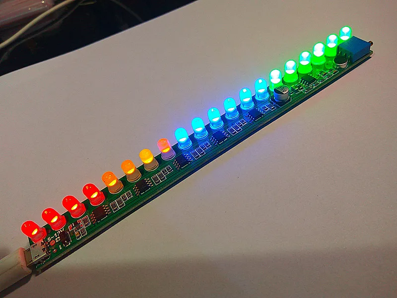 Mono voice LED level indicator music melody Spectrum light audio sensor Adjustable sensitivity 20LED for POWER Amplifier | Инструменты