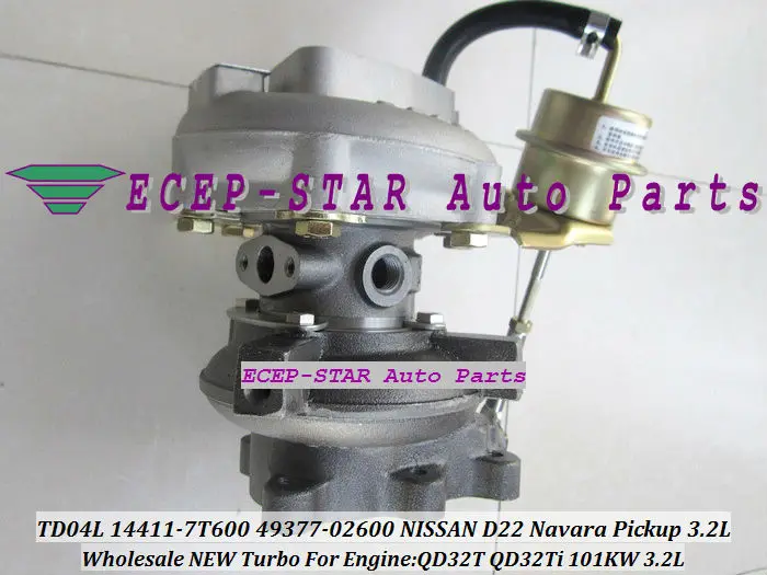 Бесплатная доставка турбокомпрессор TD04L 14411-7T600 49377-02600 для NISSAN TD27 NS25 Navara D22 Pickup 3.2L