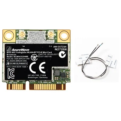 Двухдиапазонный для Broadcom BCM94352HMB 867 Мбит/с Wifi Bluetooth BT 4,0 мини PCI-E половина Беспроводной Wi-Fi карты BCM94352 802,11/ac DW1550 - Цвет: BCM94352 With Antenn