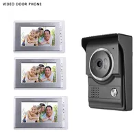2017 7INCH Video door phone Intercom System TFT-LCD Color Screen three Monitor with one outdoor panel video DoorBell for villa