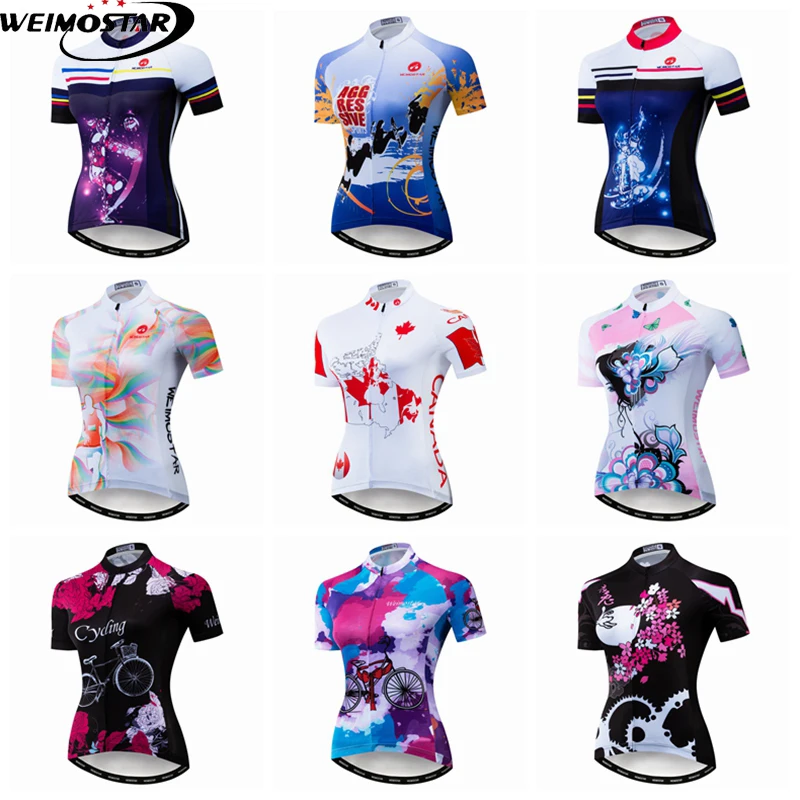 

Weimostar Womens Road Bike Jersey Summer Breathable Cycling Shirt Short Sleeve Bicycle Wear Clothes Quick Dry Cycling Clothing