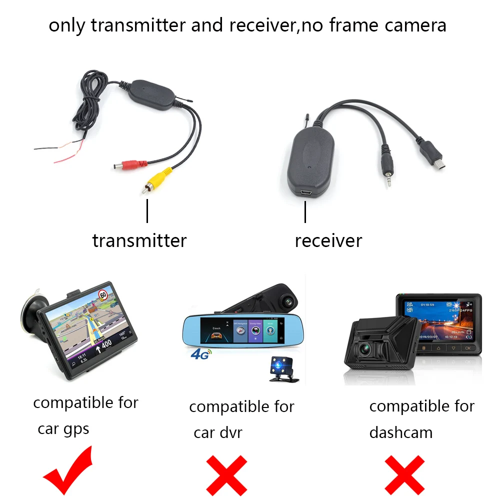 Wireless kit for gps 2,4G Беспроводная Автомобильная камера видео передатчик и приемник для беспроводной автомобильной камеры - Название цвета: Wireless kit for gps