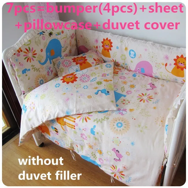 Promotion! 6/7PCS Baby bedding set selva baby crib bedding set Pure cotton cama infantil ,120*60/120*70cm