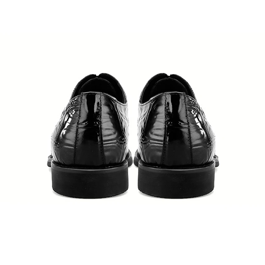 

Luxury Genuine Leather Handmade Man Derby Wedding Shoes Pointed Toe Alligator Pattern Men's Formal Dress Oxford Footwear SK297