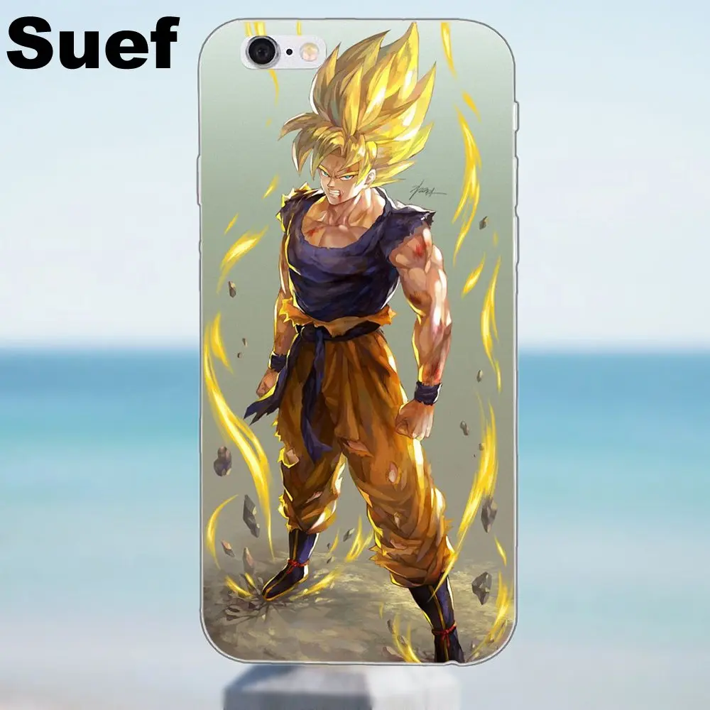 Dragon Ball Z Super Saiyan Goku для iPhone X 4 4S 5 5S 5C SE 6 6S 7 8 Plus Galaxy A3 A5 J1 J3 J5 J7 2016 2017 сумки из ТПУ