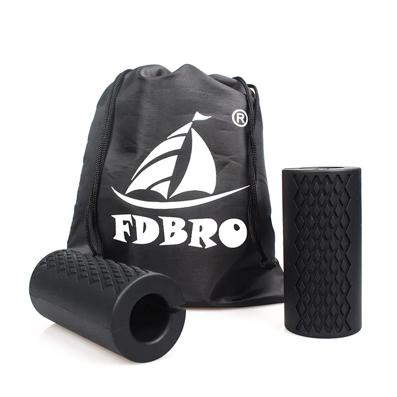 Black FDBRO 1 пара штанги Грипсы гантели гири жир Грип толстые рукоятки тяга Тяжелая атлетика поддержка противоскользящая Защита Колодки - Цвет: Black