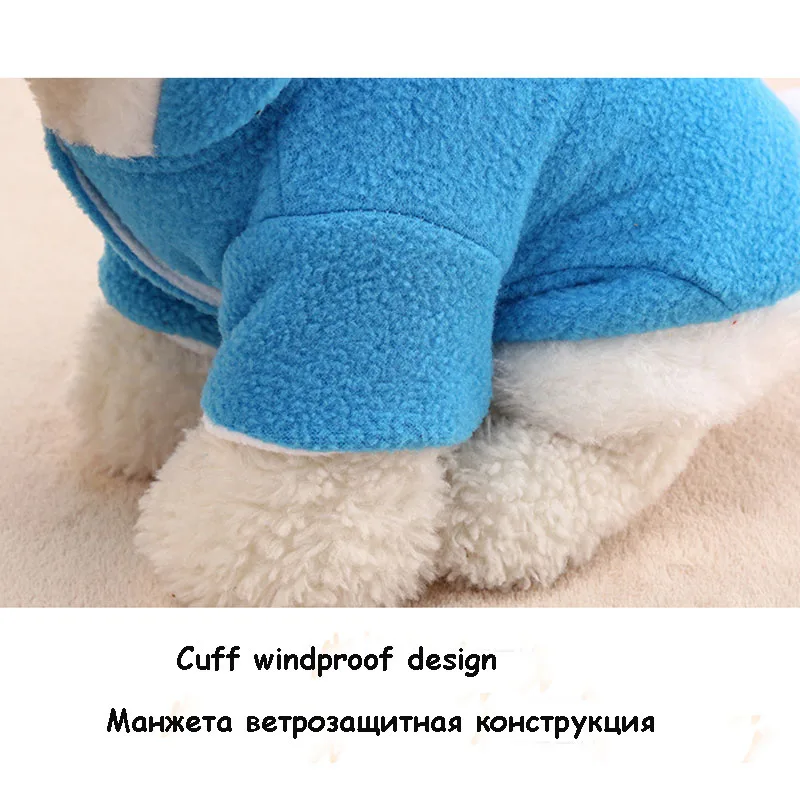 Одежда с принтом в виде собак теплое пальто из флиса Зимняя Куртка для питомцев XS