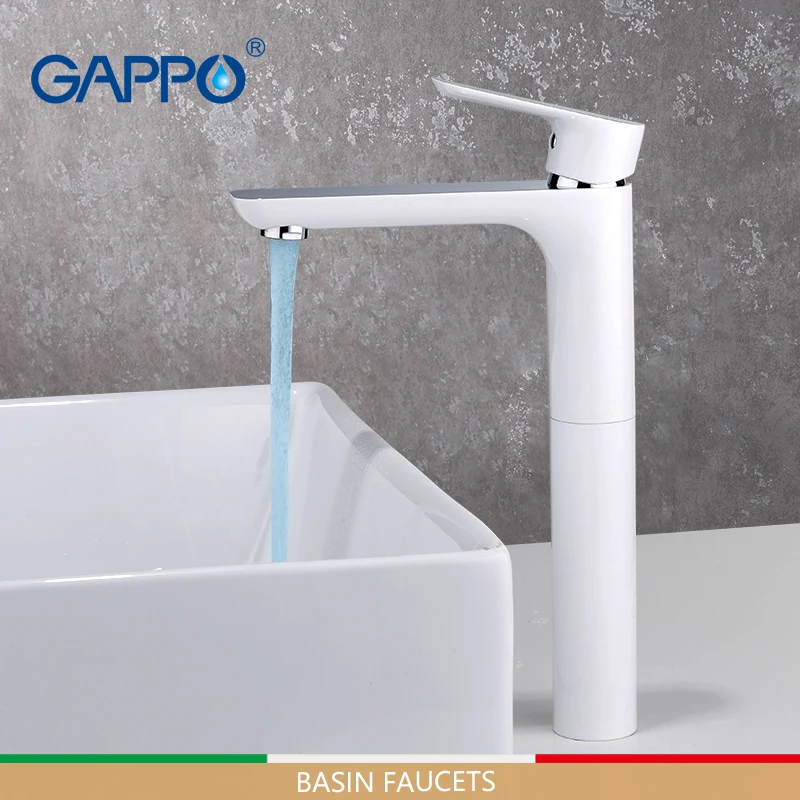 GAPPO смеситель для раковины s Tall смесители ванной комнаты белые краны водопада