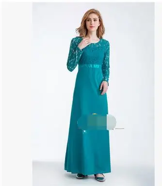 1 шт./лот женское модное кружевное мусульманское платье лоскутное длинное для