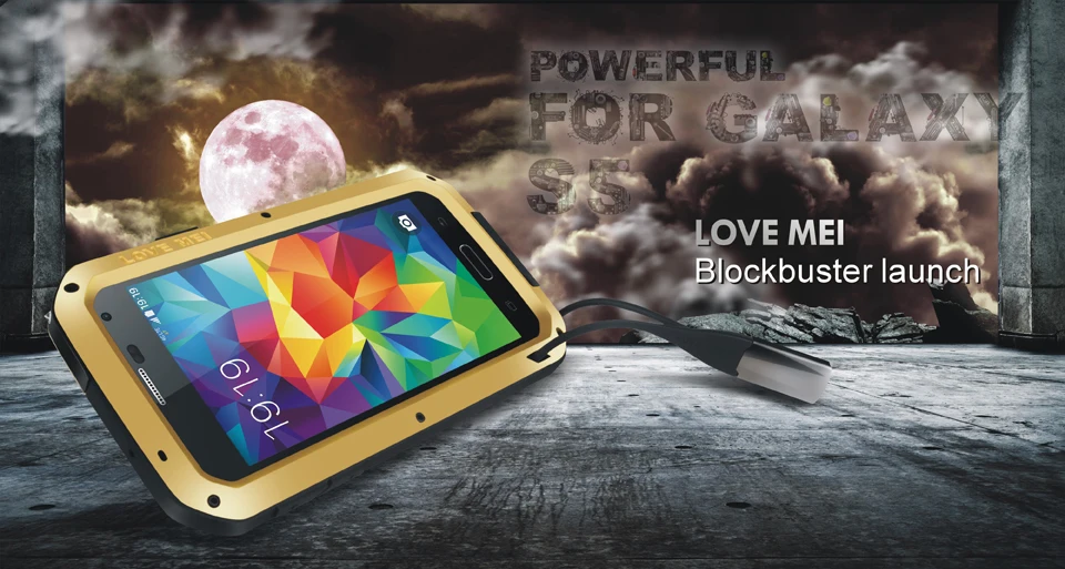 Оригинальный мощный чехол Love Mei для Samsung GALAXY S5 G900 водонепроницаемый ударопрочный