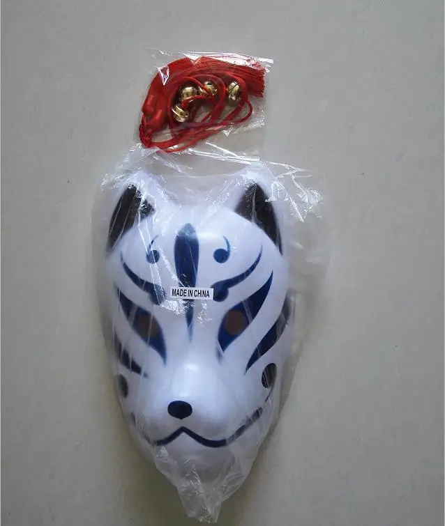 New Hand-Painted Full Face Japanese Fox Mask Kitsune Cosplay PVC Masquerade Collection Noh Party halloween mask | Тематическая