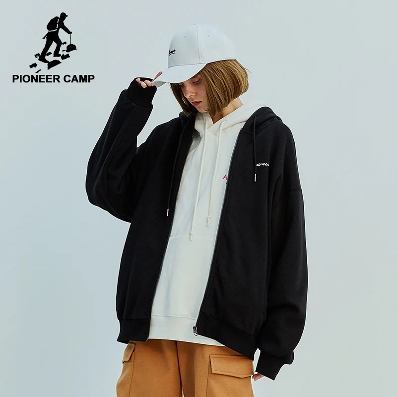 Женская флисовая куртка Pioneer camp зимняя Свободная с капюшоном верхняя одежда из 100%