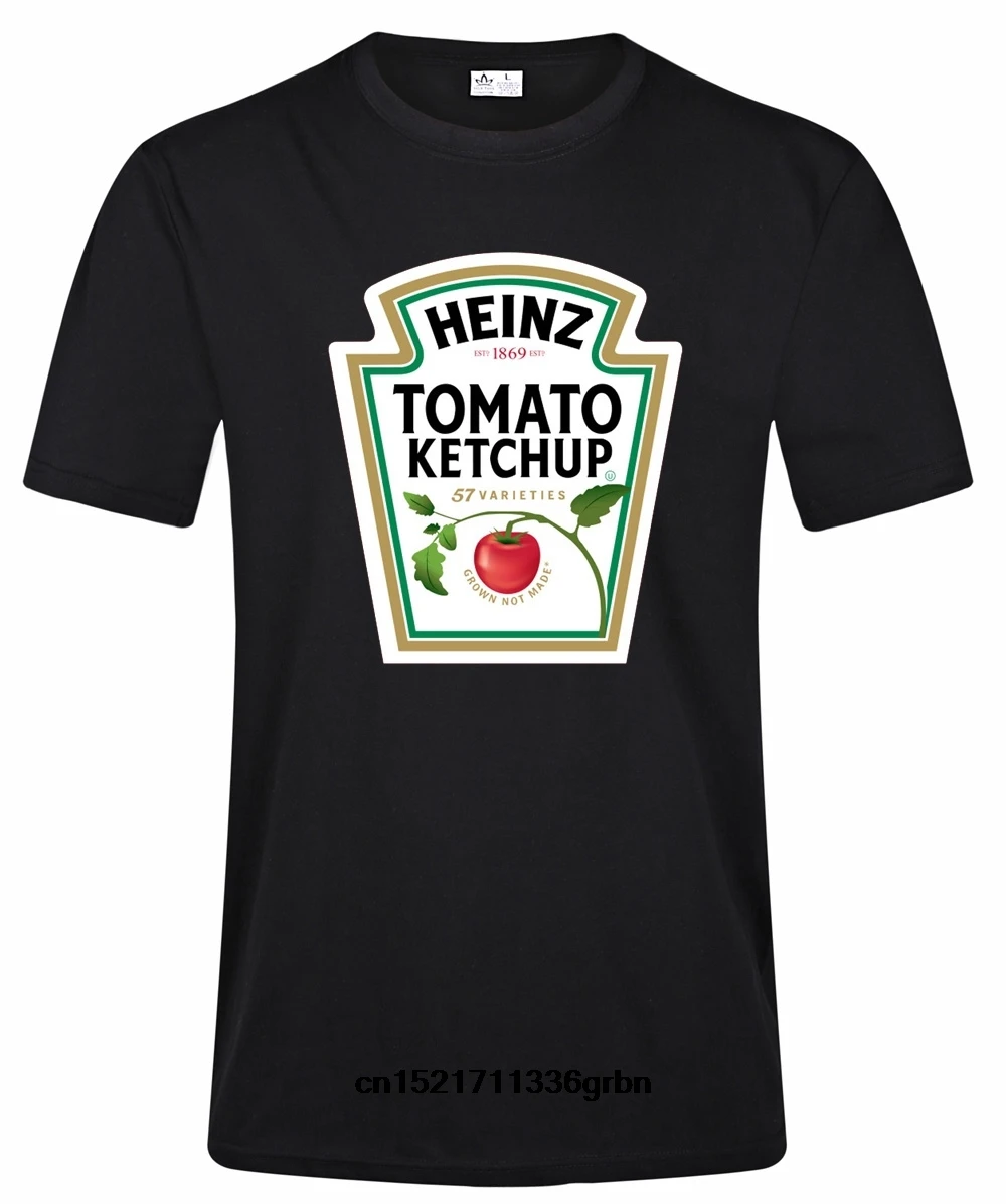 Мужская футболка Heinz Tomato Ketchup Label модная с круглым воротником смешные футболки