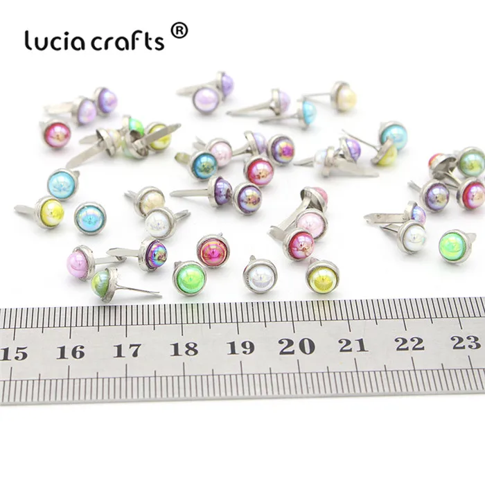 Random 1 6.5mm Lucia crafts 24 шт многоцветные декоративные украшения для скрапбукинга, металлические украшения для рукоделия G0944 - Цвет: Random 1 6.5mm