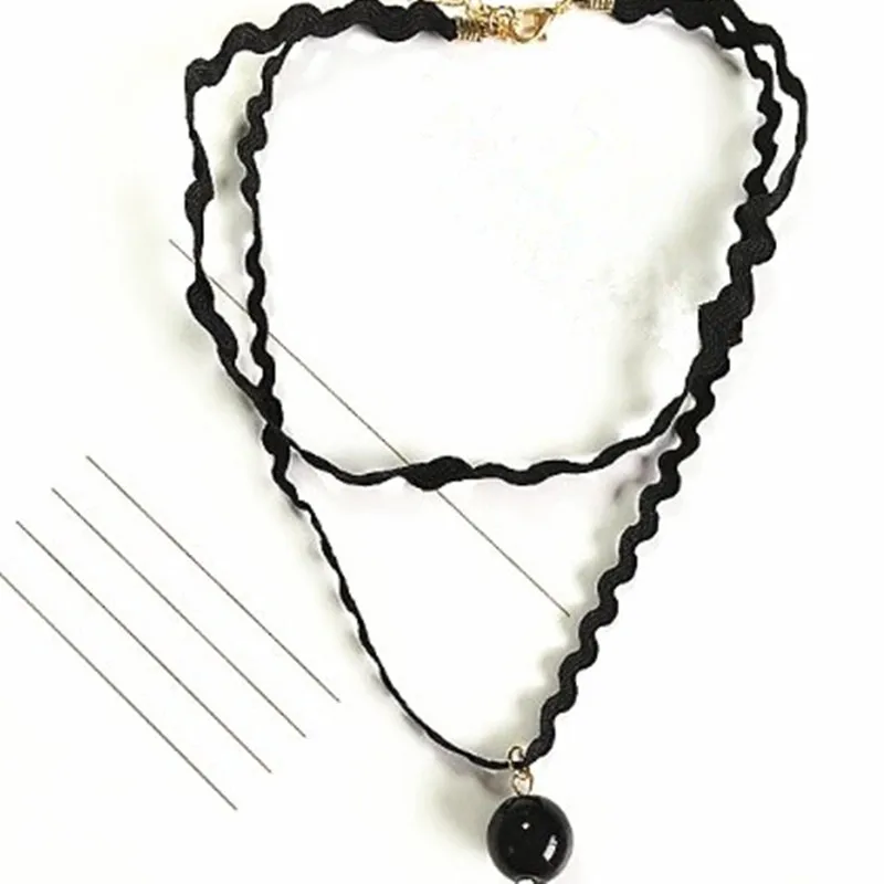 Новинка 2018 модные ювелирные изделия женское ожерелье с бахромой и черным двойным