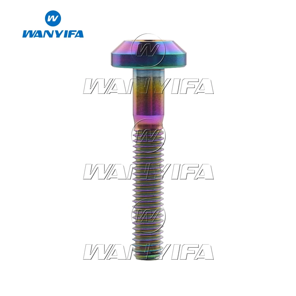 Титановый "Wanyifa" Болт M6 x 12, 15, 20, 25 30 35 мм с плоским верхом с большой головкой для велосипеда мотоцикла тормозной диск Винт - Цвет: Ranibow