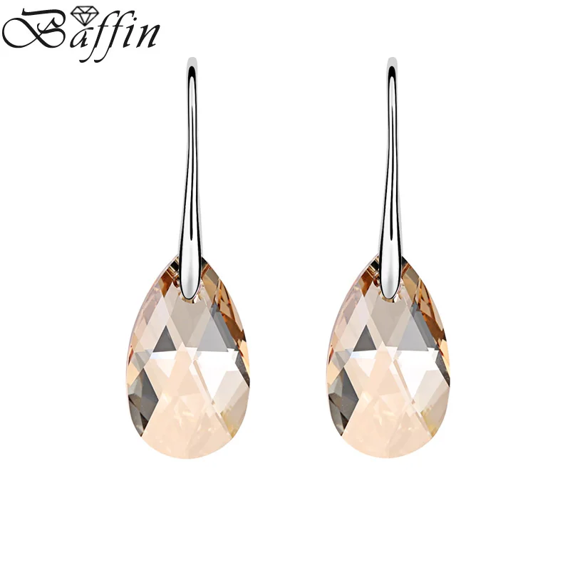 Кристалл SWAROVSKI классические Висячие серьги Стразы Подвески Ювелирные изделия для женщин подарок на день матери - Окраска металла: Crystal Golden Shade