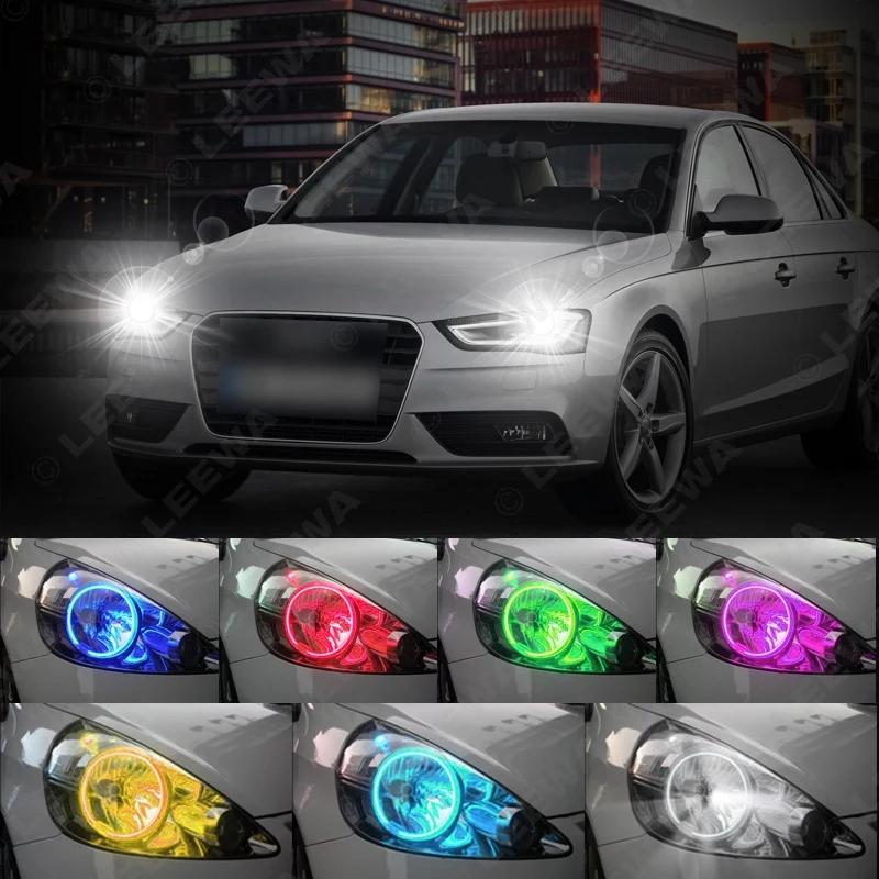 LEEWA 2x100мм 2x120мм автомобильный пульт дистанционного управления RGB LED 4 шт.