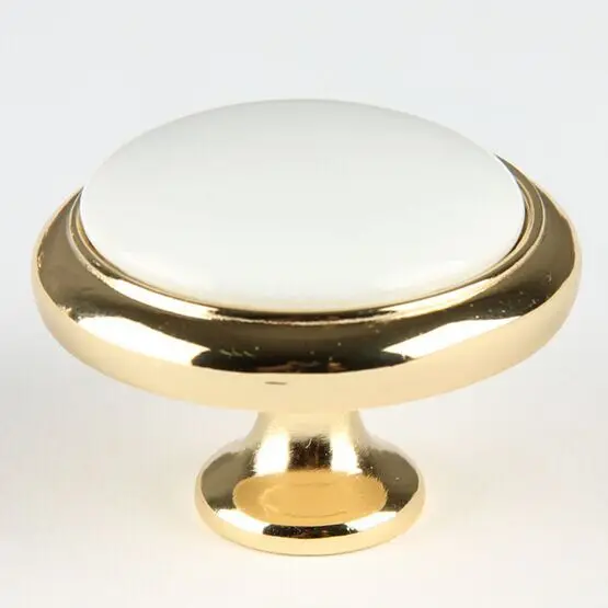 36 мм ручка для кухонного шкафа белый керамический выдвижной ящик ручки блестящий золотой туалетный столик буфет мебель ручки