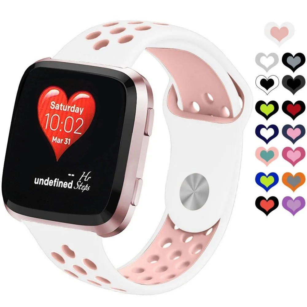 Водонепроницаемый силиконовый ремешок для часов Fitbit Versa регулируемый спортивный