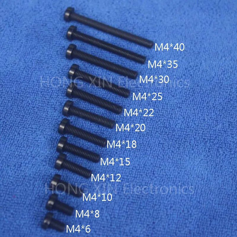 Черные пластиковые болты M4 * 40 с круглой головкой мм 1 шт.| |