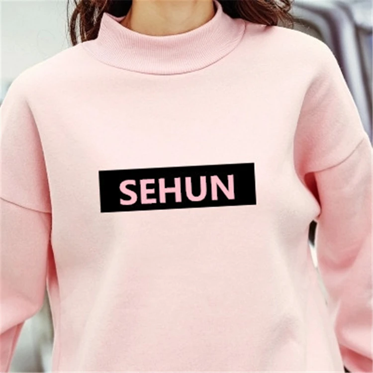 Женские шерстяные свитера Kpop exo белая/розовая толстовка с капюшоном и длинным
