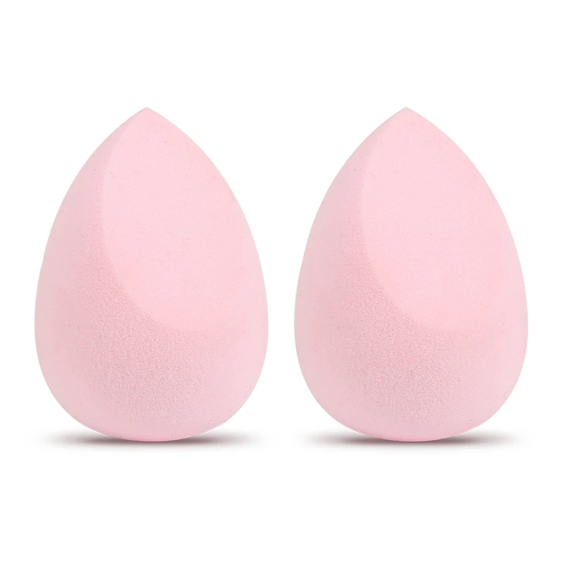 2 pcs Pink Не латексная губка для женщин, профессиональная основа для макияжа, мягкая большая губка в форме капли, косметическая пуховка, гладкая пуховка для пудры - Цвет: 2 pcs Pink