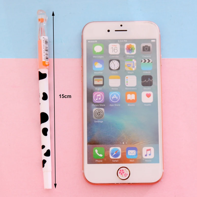

12 Pcs/lot Milky Gel Pen Cute 12 Colors Diamond Cow Pens Japanese Stationery Office Material School writing Supplies