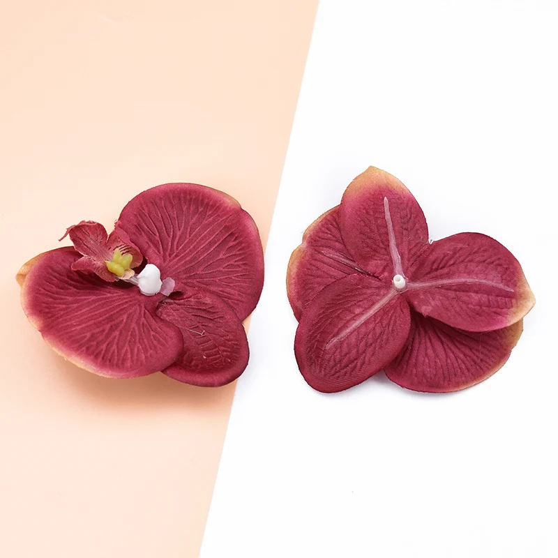 Color 3 10 шт. Искусственные цветы Бабочка Орхидея Свадебные украшения дома аксессуары брошь diy подарки скрапбук поддельные растения цветок стена - Цвет: Color 3