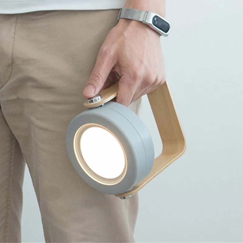 

Silicone USB Led Lantern Light Portable Rechargeable Night Light Wooden Hanger Desk Table Lamp For Mood Atmosphere