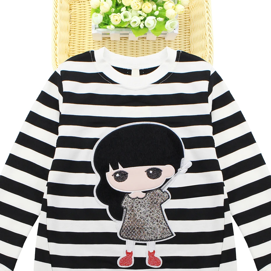 Dress For Big Girls Autumn Long Sleeve Girl Dresses Striped Print Children's Winter Kids Teen Clothes 4 6 12 Y | Детская одежда и