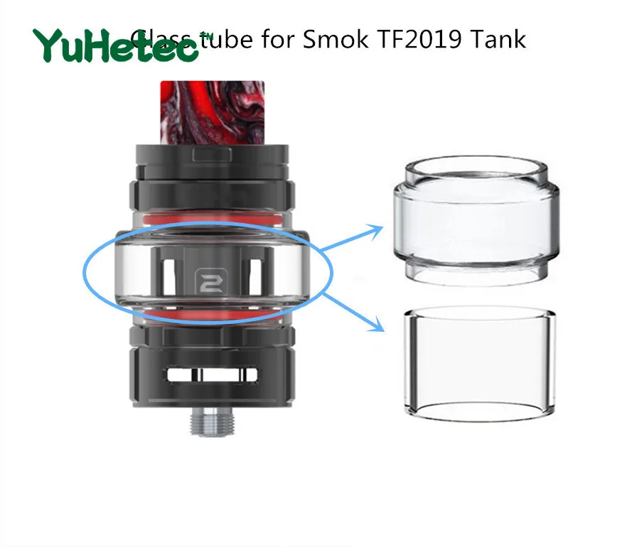 5 шт. YUHETEC стакан fatboy Tank/стеклянная трубка для Smok TF2019 Tank/ TF TANK Atomizer 6 мл|Аксессуары| |