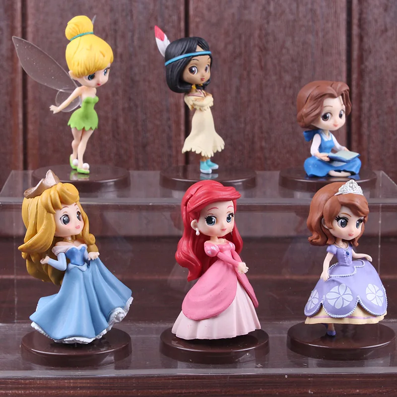 Qposket сказочная фигурка принцессы «Динь-Динь» Тигровая Лилия Belle Ариэль, Принцесса София, принцессы Авроры, а так же игрушка для маленьких девочек в возрасте от 3 шт./компл. 7,5 см