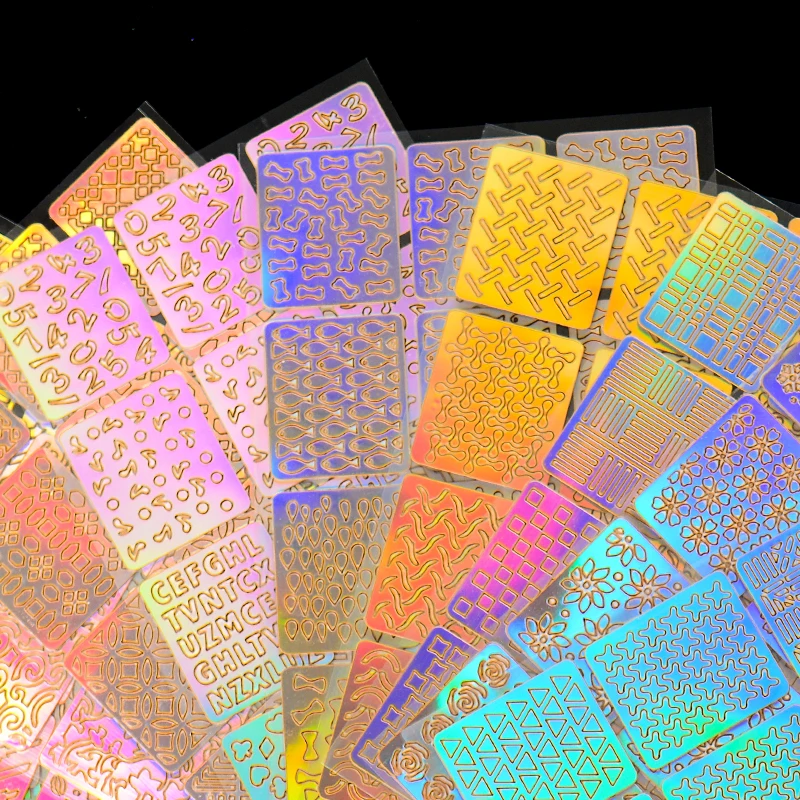 Лазерная лампа для ногтей фотография шаблон сердце звезда рыба наклейки