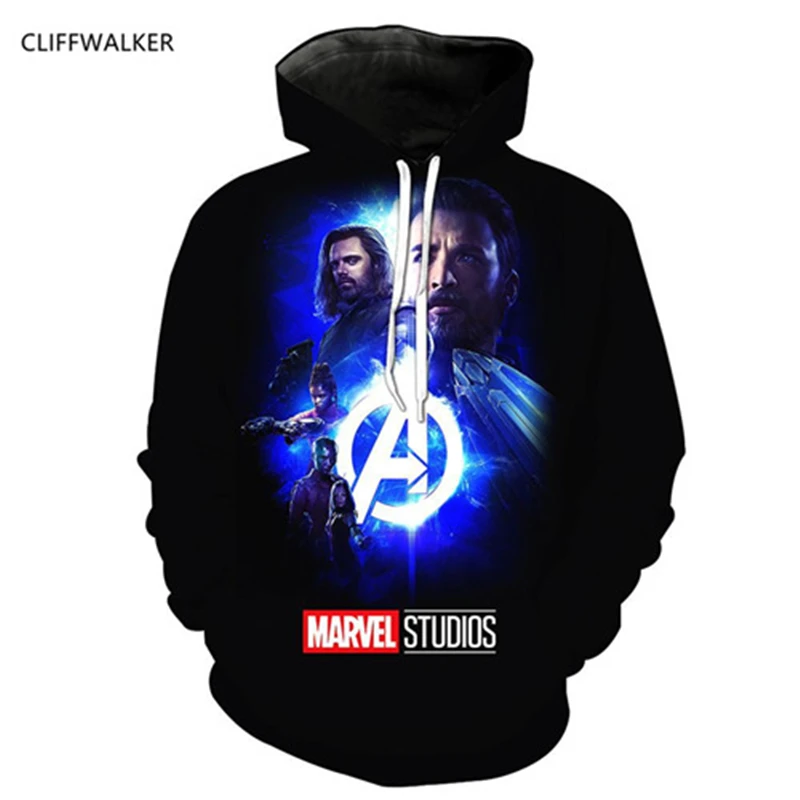 Dropshipping Autumn Sweatshirts Avengers 3D Printing Hoodies For Men's Women's Long Sleeve Pocket Hooded Pullovers Tops | Мужская