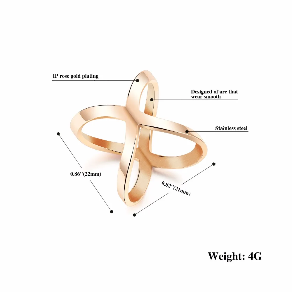 Farnergo IP розовое золото цвет нержавеющая сталь арт деко кольцо для женщин модные