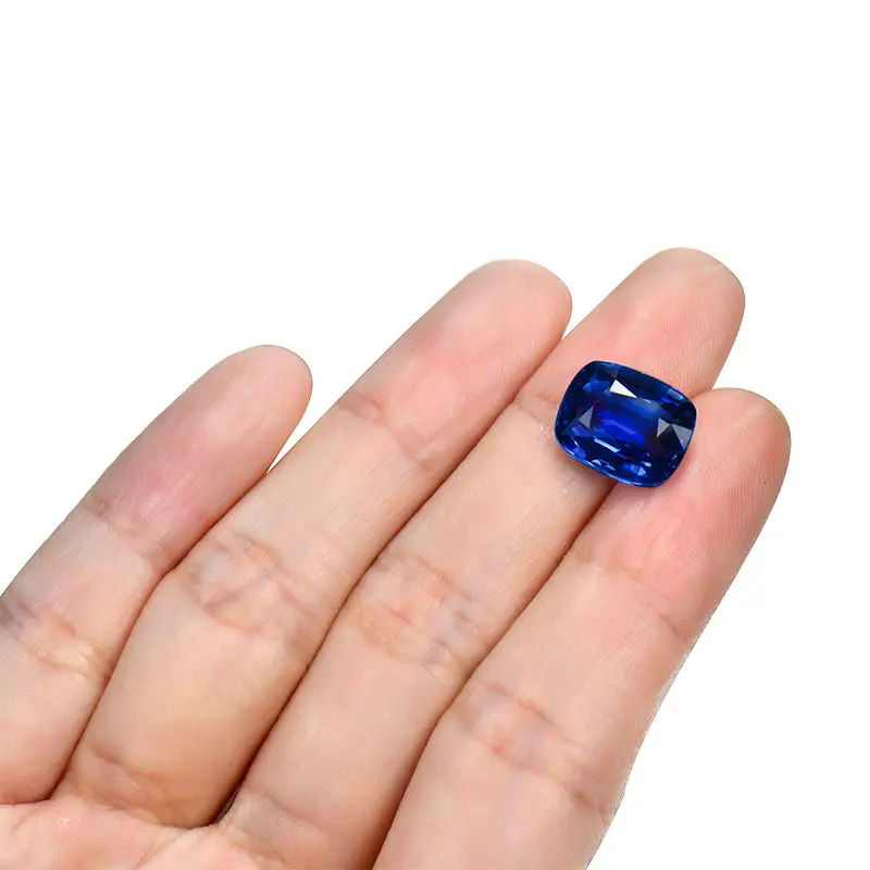 Природный синий сапфир рассыпчатый камень с сертификатом AIGS 5 99 ct огранка подушки