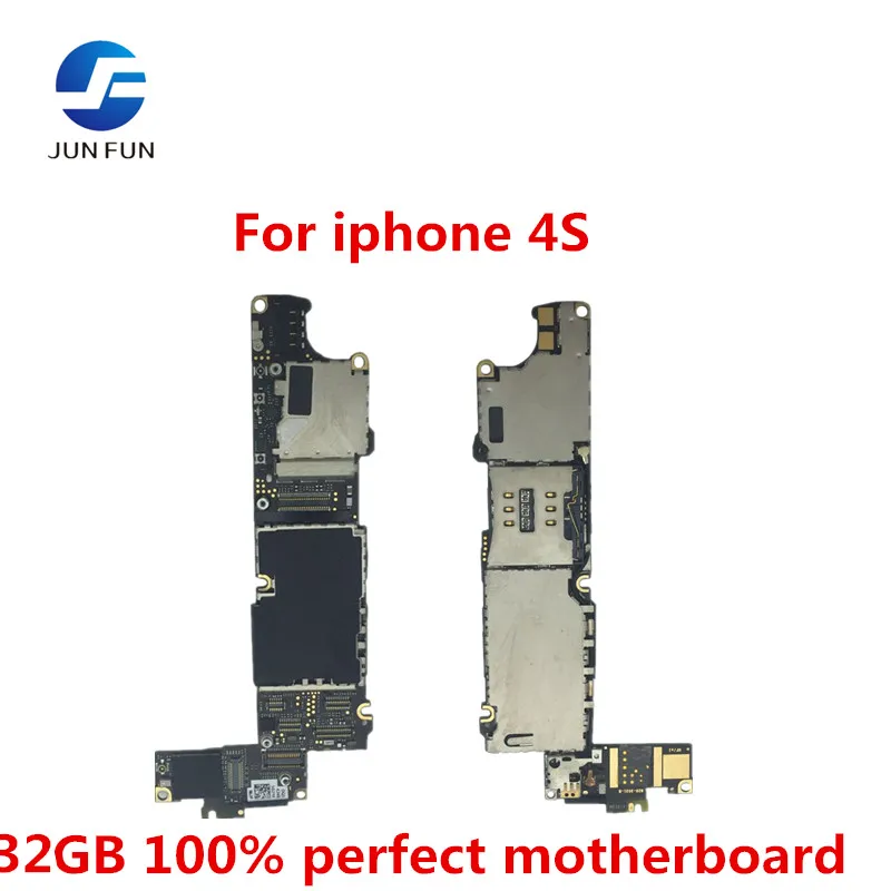 JUN вентилятор материнская плата для iPhone 4S 32 ГБ 100% основная разблокирован с чипами