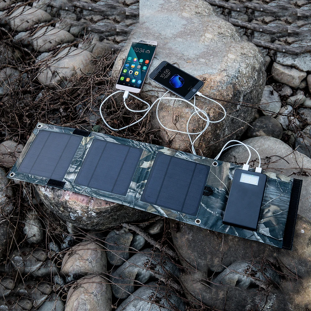 Солнечное зарядное устройство Xionel 8 W 10000 mAh портативное солнечное с двойным USB