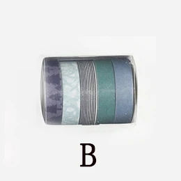 B CXZY 5 шт./компл. винтажная васи лента Сетка декоративная Черная упаковка Маскировка Скрапбукинг пуля журнал Васи клей планировщик 1J801 - Цвет: B