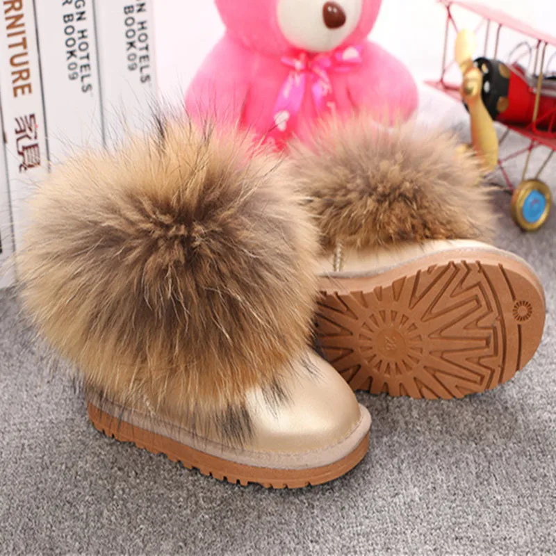 2018 зимние высококачественные теплые боты из воловьей кожи для девочек 100%