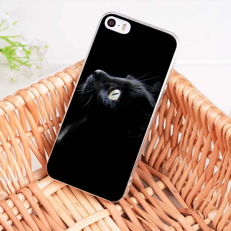 MaiYaCa Черный кот крупным планом Мягкий ТПУ чехол для телефона iPhone 8 7 6 6S Plus X XS MAX XR 5 5S